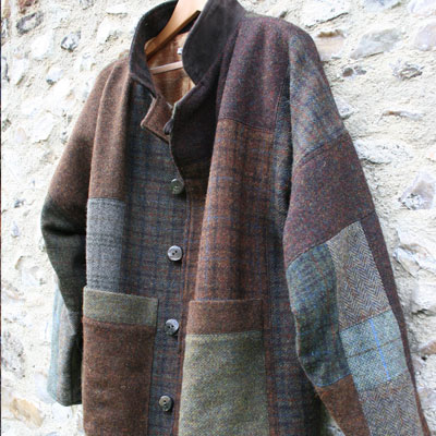 a hand made harris tweed jacket in soft highland tones