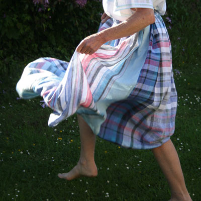 Summer skirt in finest Irish linen, caught in a moment of bright evening sunshine. The design is based upon the costumes worn by the March sisters in the film Little Women.