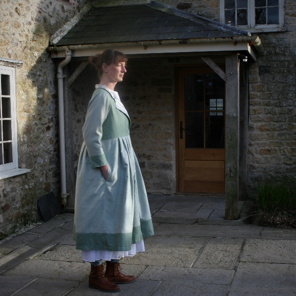 Empire line Coat in Raw Silk BlueBarn.life Bespoke Clothing